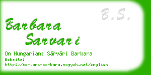 barbara sarvari business card