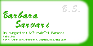 barbara sarvari business card
